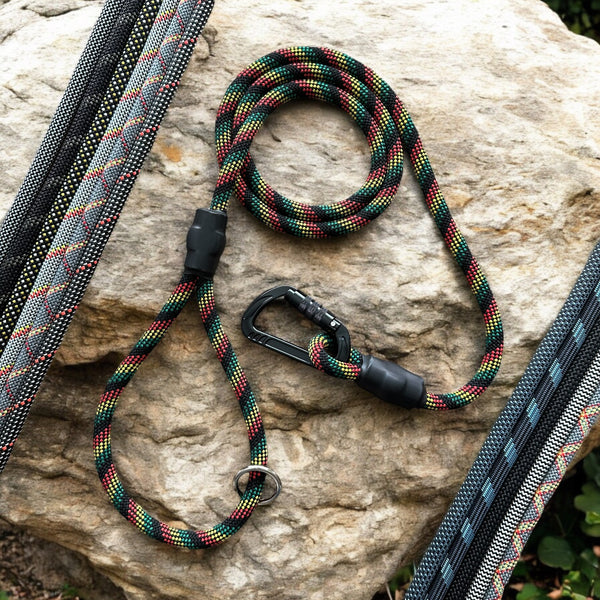 Professional Climbing Rope Dog Leashes - Black &amp; Gray Ropes