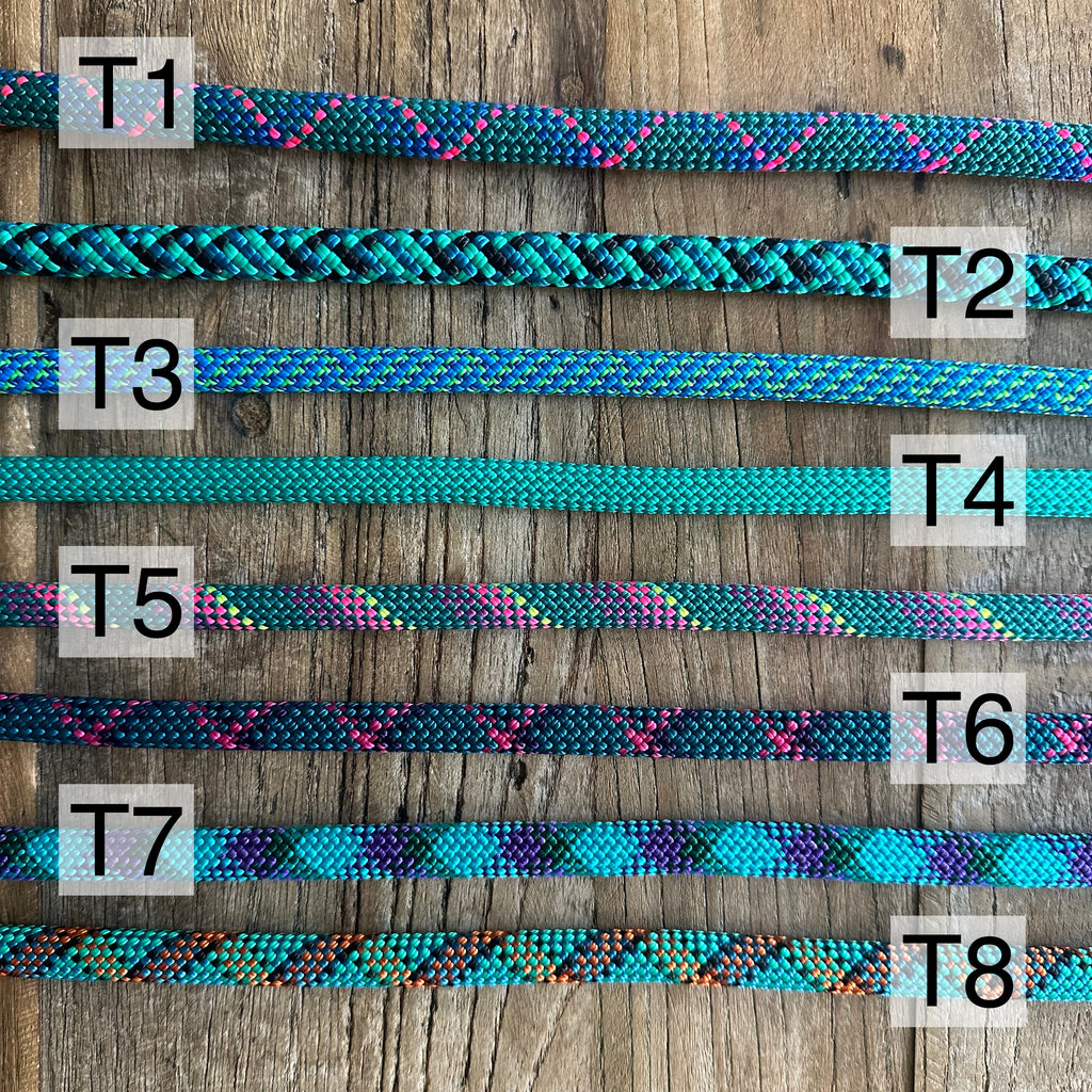 Teal Patterns Climbing Rope Collars